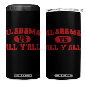 Alabama Fan 4 in 1 Can Cooler Tumbler Vintage Sports Design Red Design Game Day TS10 One Size: 16 oz Black Print Your Wear