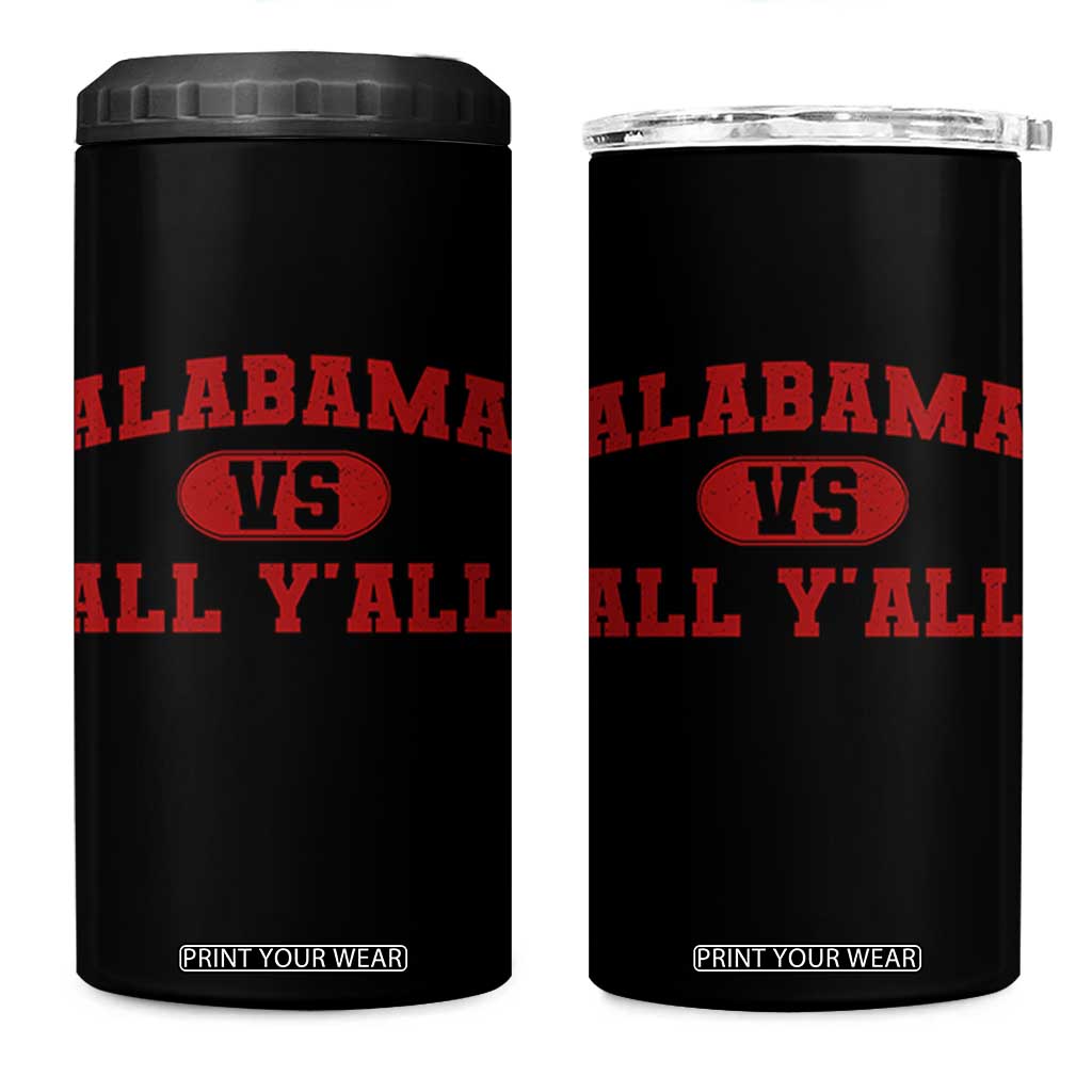 Alabama Fan 4 in 1 Can Cooler Tumbler Vintage Sports Design Red Design Game Day TS10 One Size: 16 oz Black Print Your Wear