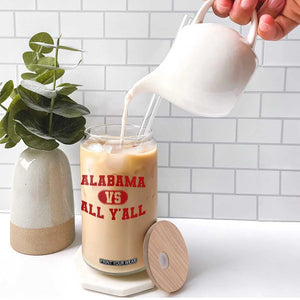 Alabama Fan Glass Can Vintage Sports Design Red Design Game Day TS10 Print Your Wear