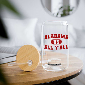 Alabama Fan Glass Can Vintage Sports Design Red Design Game Day TS10 Print Your Wear
