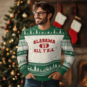 Alabama Fan Ugly Christmas Sweater Vintage Sports Design Red Design Game Day TS10 Beige Green Print Your Wear