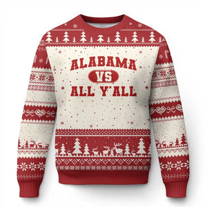 Alabama Fan Ugly Christmas Sweater Vintage Sports Design Red Design Game Day TS10 Beige Red Print Your Wear