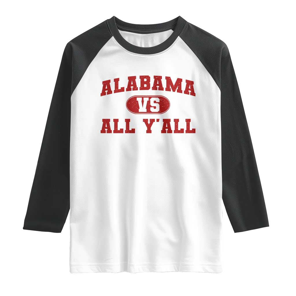 Alabama Fan Raglan Shirt Vintage Sports Design Red Design Game Day TS10 White Black Print Your Wear