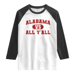 Alabama Fan Raglan Shirt Vintage Sports Design Red Design Game Day TS10 White Black Print Your Wear
