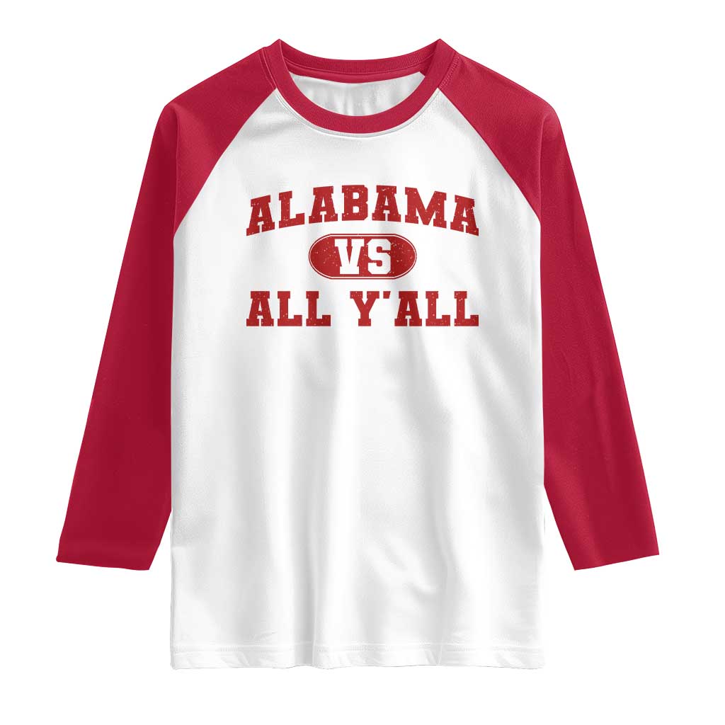 Alabama Fan Raglan Shirt Vintage Sports Design Red Design Game Day TS10 White Red Print Your Wear