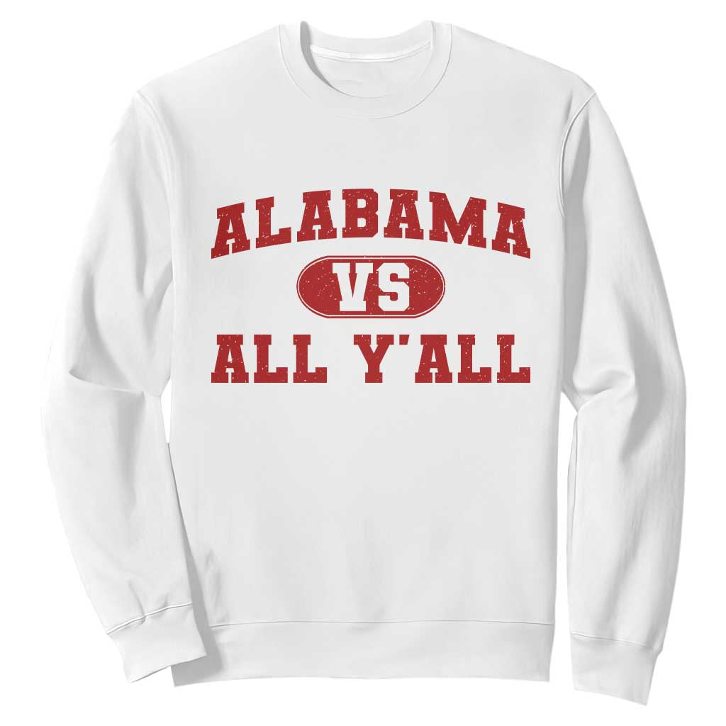 Alabama Fan Sweatshirt Vintage Sports Design Red Design Game Day - Print Your Wear