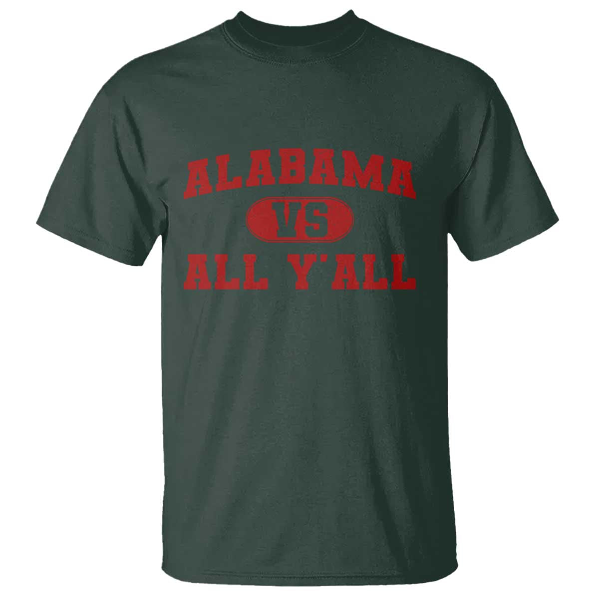 Alabama Fan T Shirt Vintage Sports Design Red Design Game Day TS10 Dark Forest Green Print Your Wear