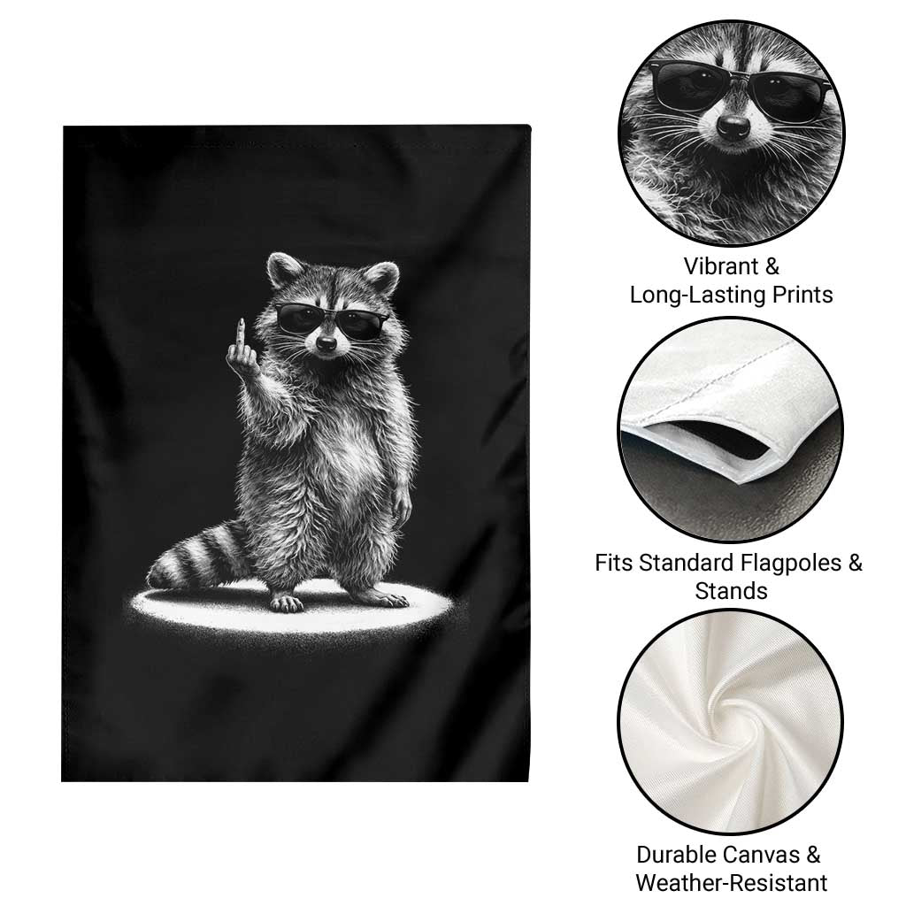 Raccoon Meme Garden Flag Middle Finger Trash Panda Sarcastic Humor TS10 Print Your Wear