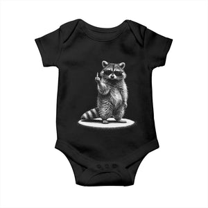Raccoon Meme Baby Onesie Middle Finger Trash Panda Sarcastic Humor TS10 Black Print Your Wear