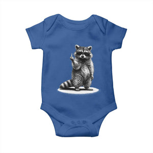 Raccoon Meme Baby Onesie Middle Finger Trash Panda Sarcastic Humor TS10 Royal Blue Print Your Wear