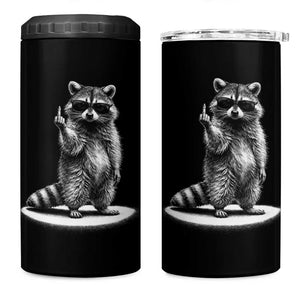 Raccoon Meme 4 in 1 Can Cooler Tumbler Middle Finger Trash Panda Sarcastic Humor TS10 One Size: 16 oz Black Print Your Wear
