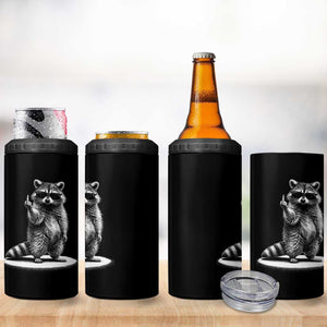 Raccoon Meme 4 in 1 Can Cooler Tumbler Middle Finger Trash Panda Sarcastic Humor TS10 Print Your Wear
