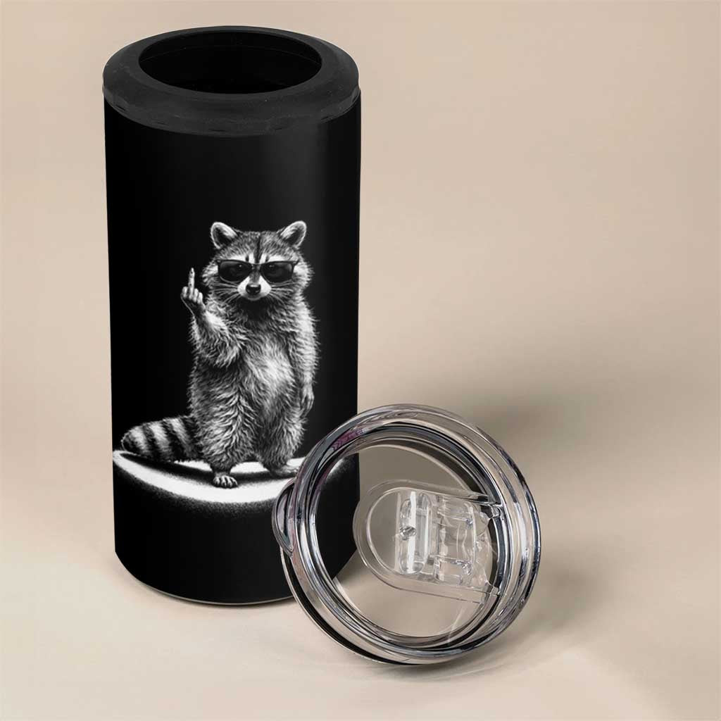 Raccoon Meme 4 in 1 Can Cooler Tumbler Middle Finger Trash Panda Sarcastic Humor TS10 Print Your Wear