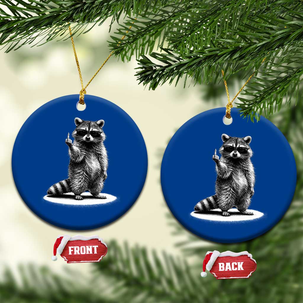 Raccoon Meme Ceramic Ornament Middle Finger Trash Panda Sarcastic Humor TS10 1pc Blue Print Your Wear