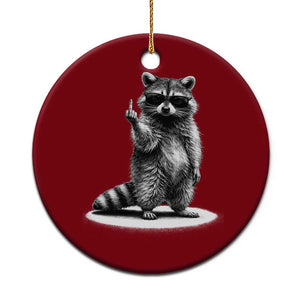 Raccoon Meme Ceramic Ornament Middle Finger Trash Panda Sarcastic Humor TS10 1pc Red Print Your Wear
