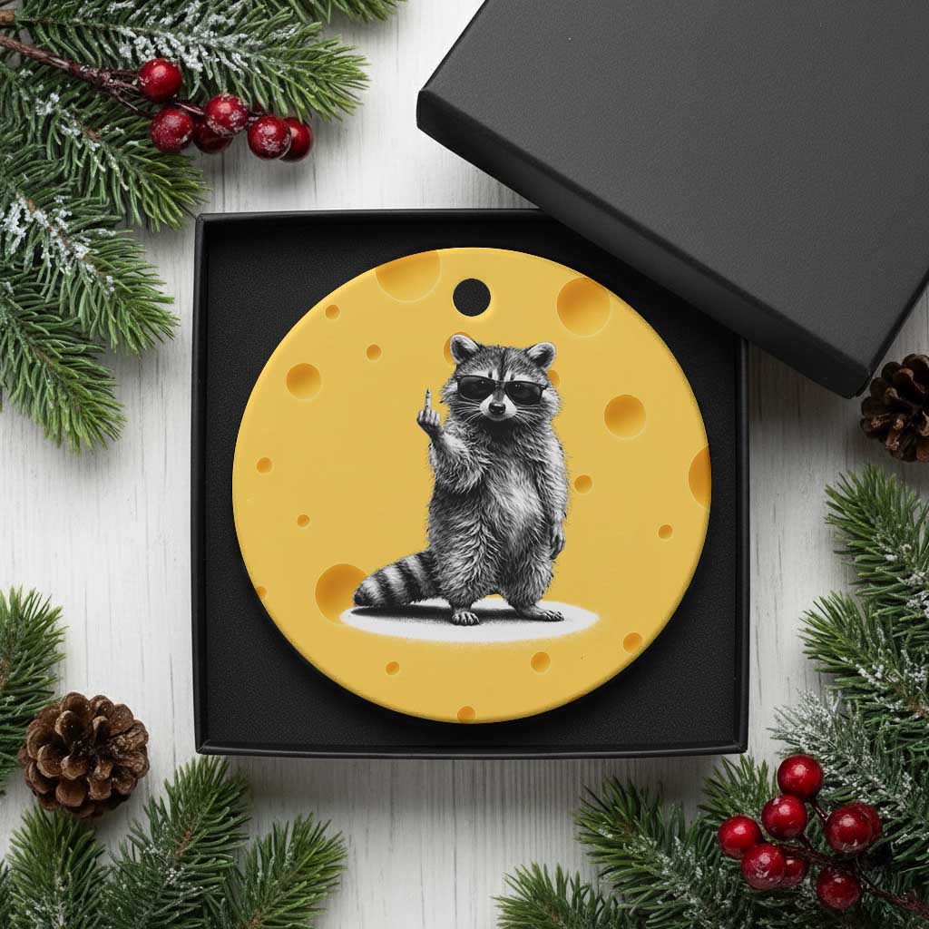 Raccoon Meme Ceramic Ornament Middle Finger Trash Panda Sarcastic Humor TS10 1pc Yellow Cheese Print Your Wear