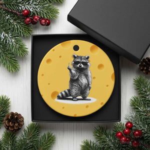 Raccoon Meme Ceramic Ornament Middle Finger Trash Panda Sarcastic Humor TS10 1pc Yellow Cheese Print Your Wear