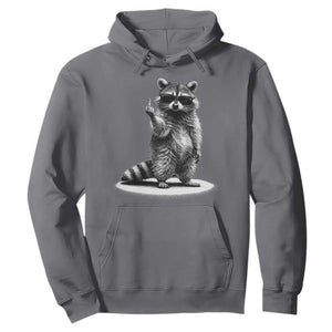 Raccoon Meme Hoodie Middle Finger Trash Panda Sarcastic Humor TS10 Charcoal Print Your Wear