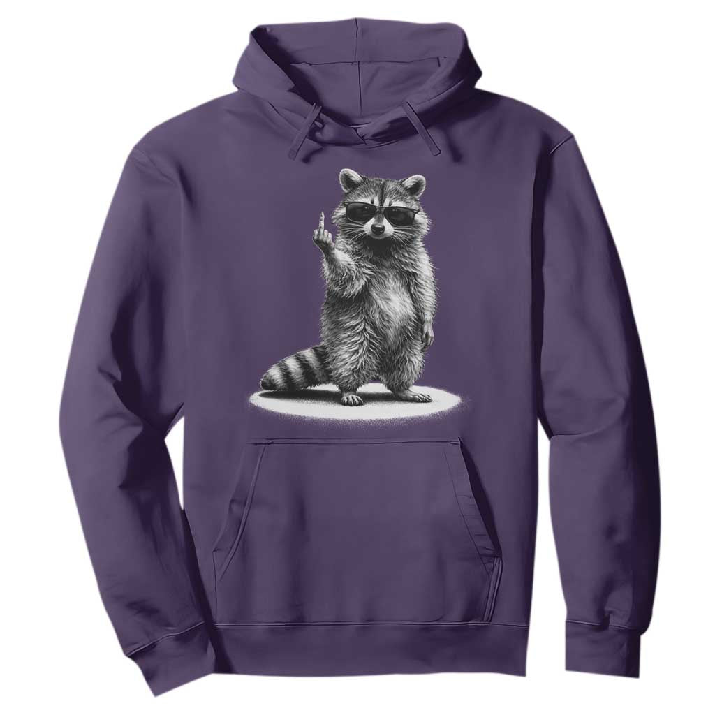 Raccoon Meme Hoodie Middle Finger Trash Panda Sarcastic Humor TS10 Purple Print Your Wear
