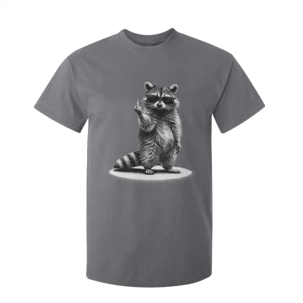 Raccoon Meme T Shirt For Kid Middle Finger Trash Panda Sarcastic Humor TS10 Charcoal Print Your Wear