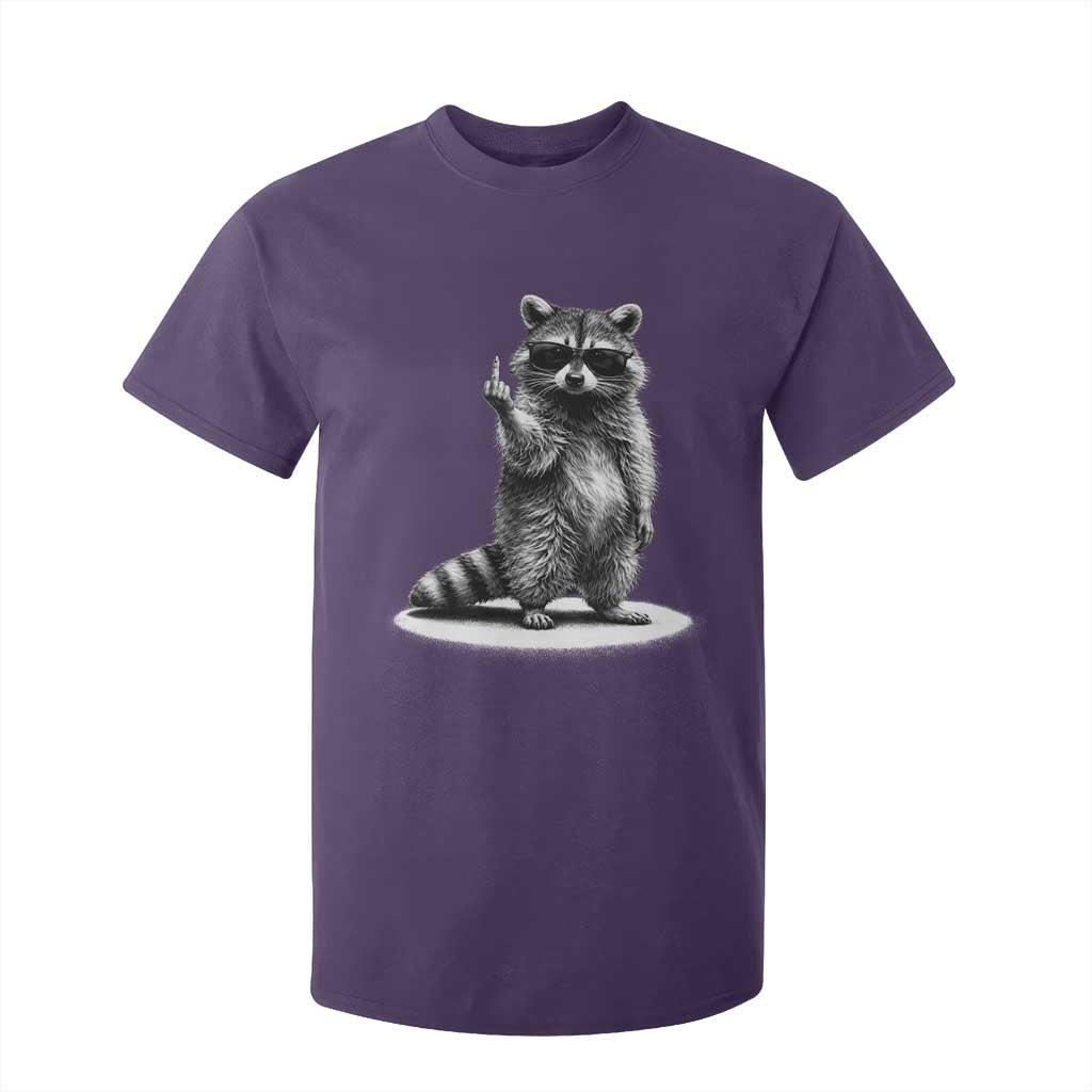 Raccoon Meme T Shirt For Kid Middle Finger Trash Panda Sarcastic Humor TS10 Purple Print Your Wear
