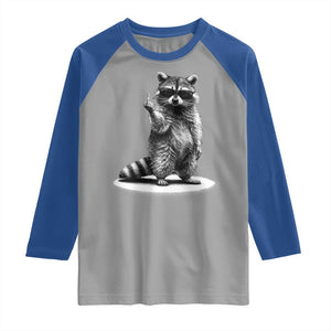 Raccoon Meme Raglan Shirt Middle Finger Trash Panda Sarcastic Humor TS10 Sport Gray Royal Print Your Wear