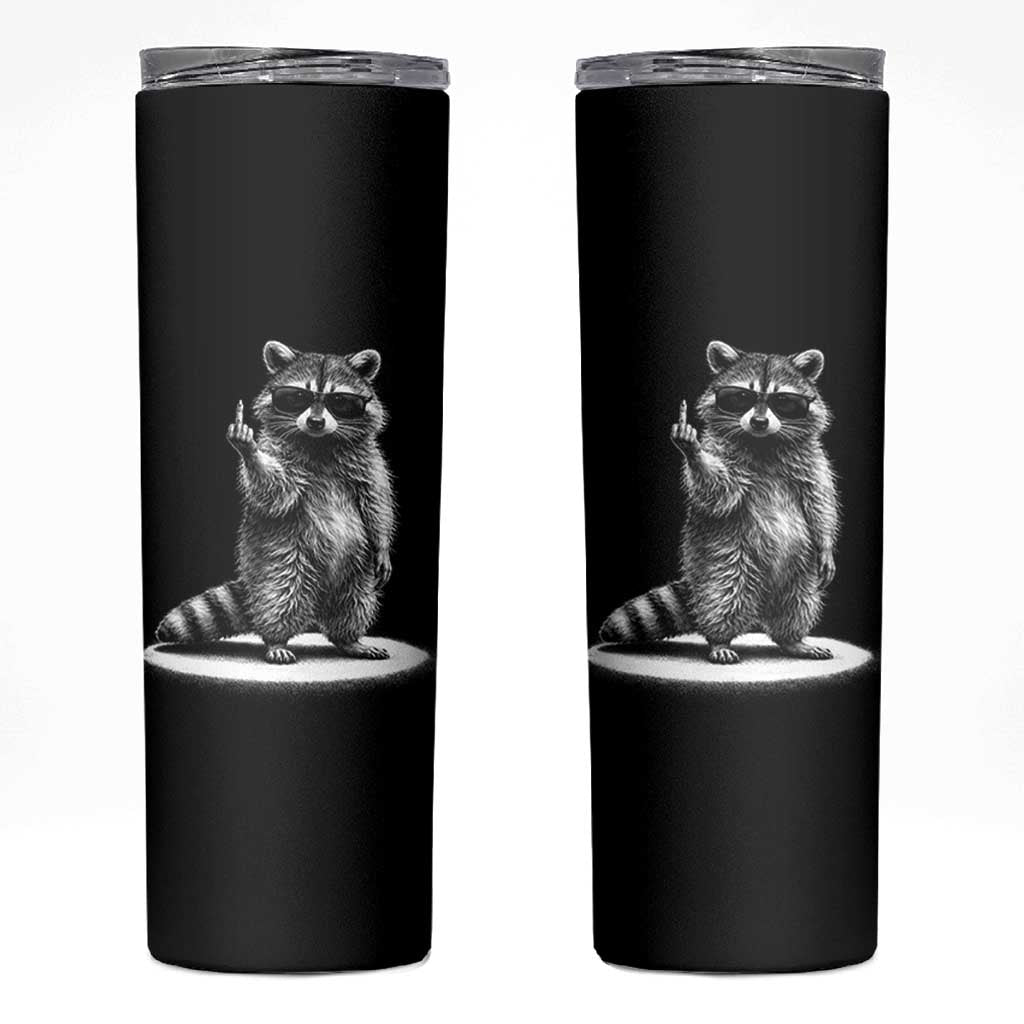 Raccoon Meme Skinny Tumbler Middle Finger Trash Panda Sarcastic Humor TS10 Black Print Your Wear