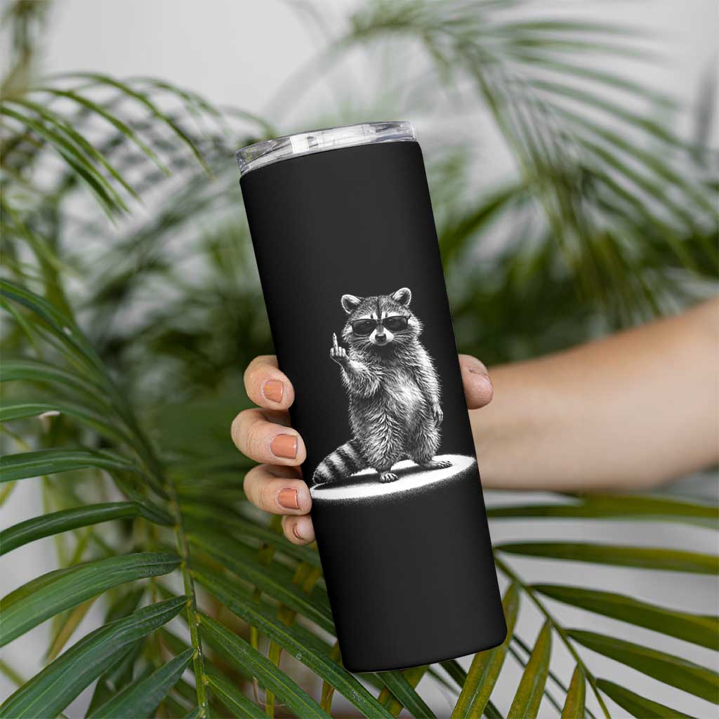 Raccoon Meme Skinny Tumbler Middle Finger Trash Panda Sarcastic Humor TS10 Print Your Wear