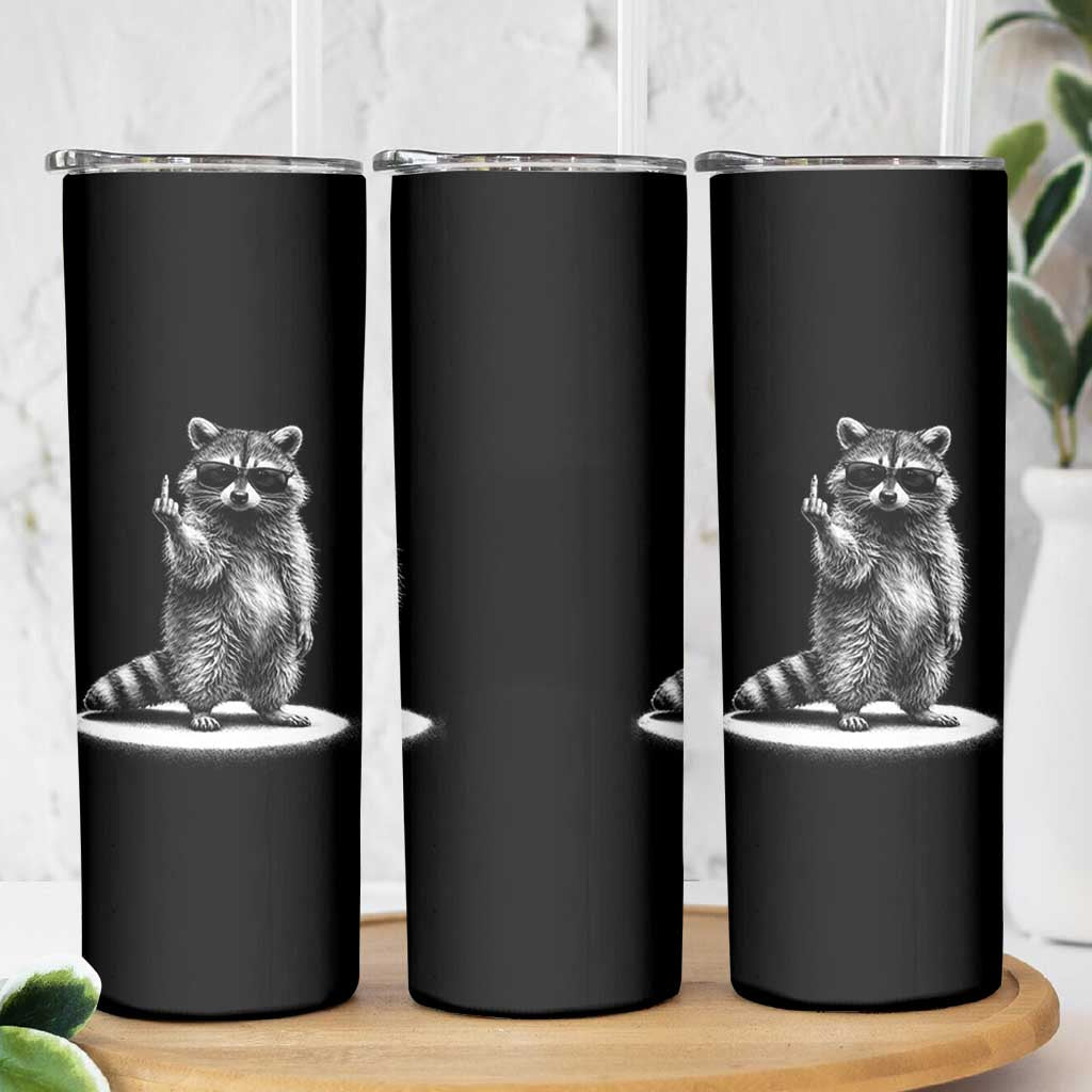 Raccoon Meme Skinny Tumbler Middle Finger Trash Panda Sarcastic Humor TS10 Print Your Wear