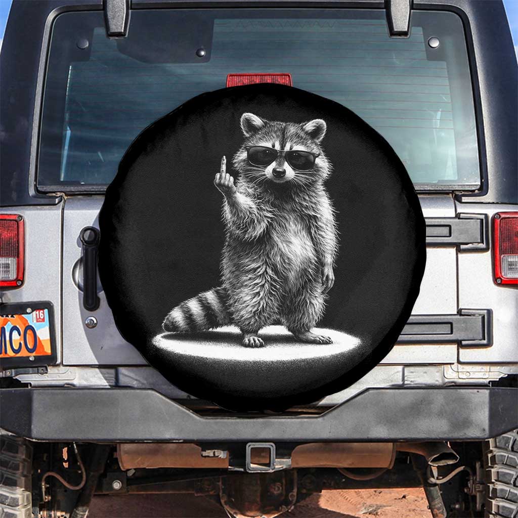 Raccoon Meme Spare Tire Cover Middle Finger Trash Panda Sarcastic Humor TS10 No hole Black Print Your Wear