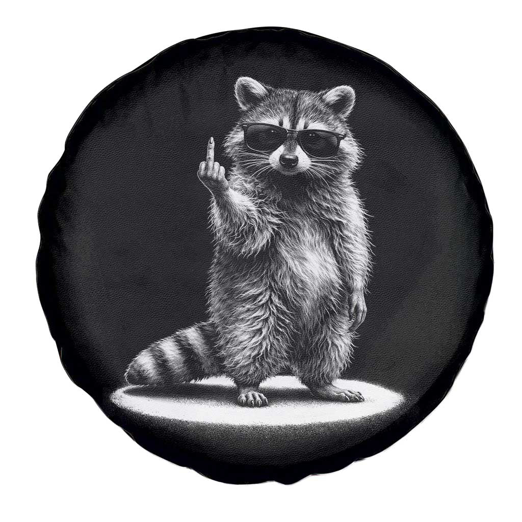 Raccoon Meme Spare Tire Cover Middle Finger Trash Panda Sarcastic Humor TS10 Print Your Wear