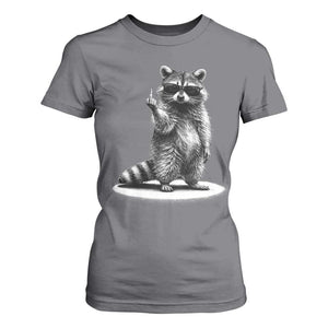 Raccoon Meme T Shirt For Women Middle Finger Trash Panda Sarcastic Humor TS10 Charcoal Print Your Wear