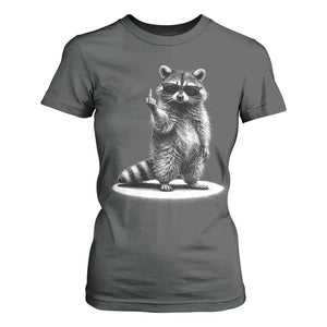 Raccoon Meme T Shirt For Women Middle Finger Trash Panda Sarcastic Humor TS10 Dark Heather Print Your Wear