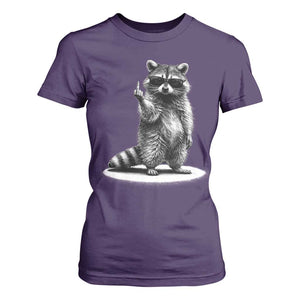 Raccoon Meme T Shirt For Women Middle Finger Trash Panda Sarcastic Humor TS10 Purple Print Your Wear