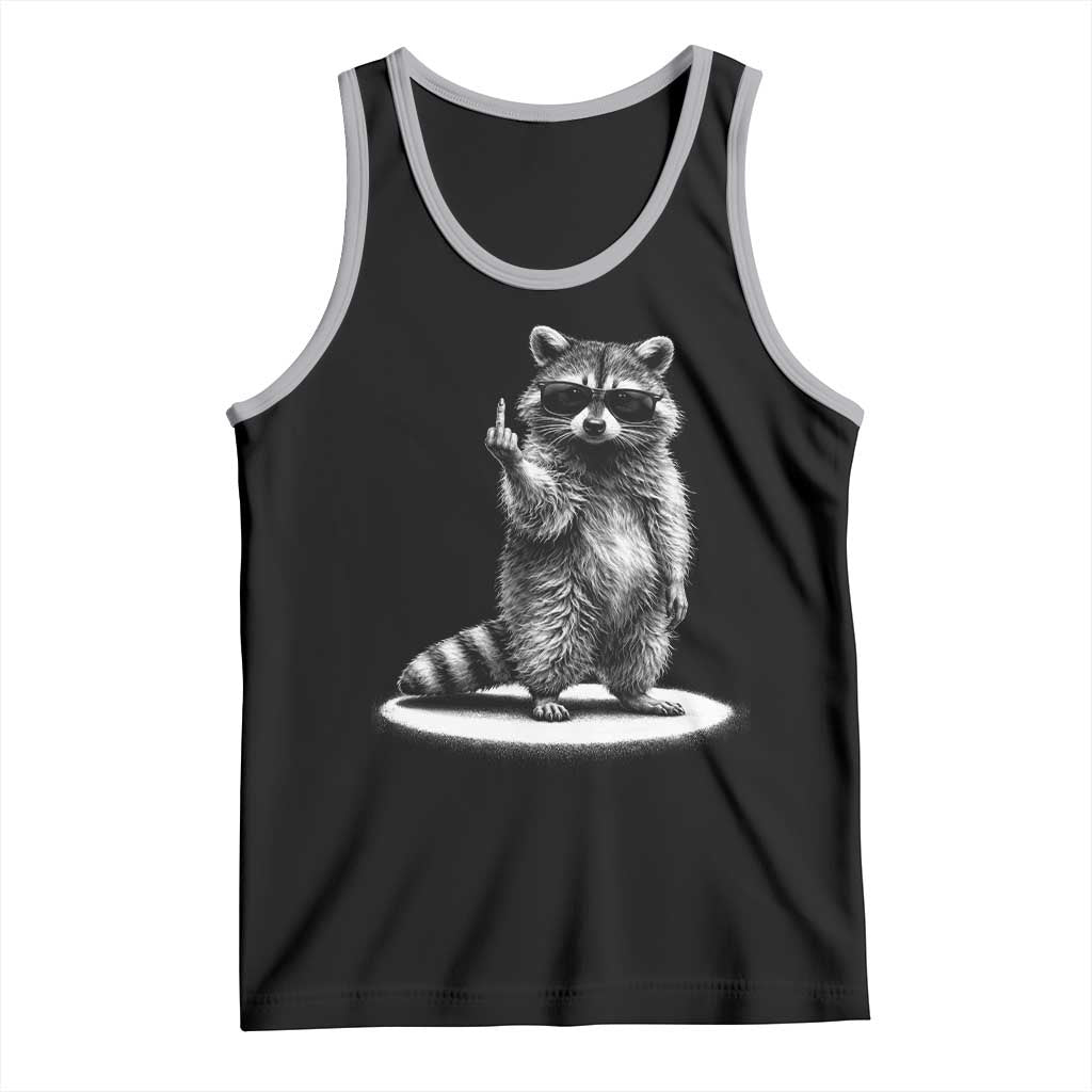 Raccoon Meme Tank Top Middle Finger Trash Panda Sarcastic Humor TS10 Black Athletic Heather Print Your Wear