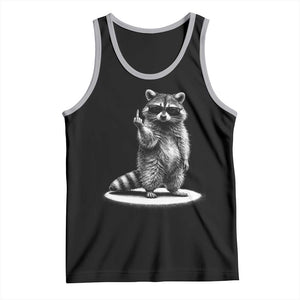 Raccoon Meme Tank Top Middle Finger Trash Panda Sarcastic Humor TS10 Black Athletic Heather Print Your Wear