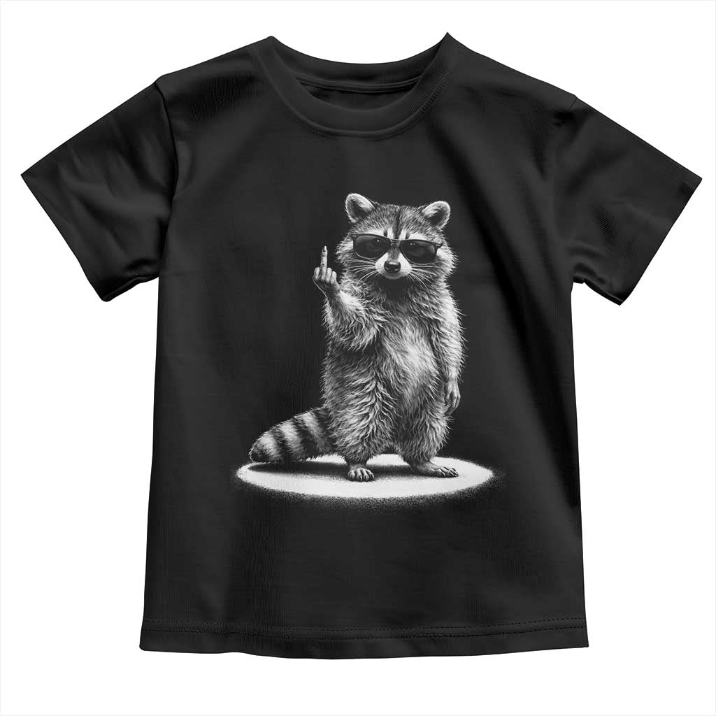 Raccoon Meme Toddler T Shirt Middle Finger Trash Panda Sarcastic Humor TS10 Black Print Your Wear