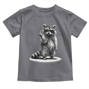 Raccoon Meme Toddler T Shirt Middle Finger Trash Panda Sarcastic Humor TS10 Charcoal Print Your Wear