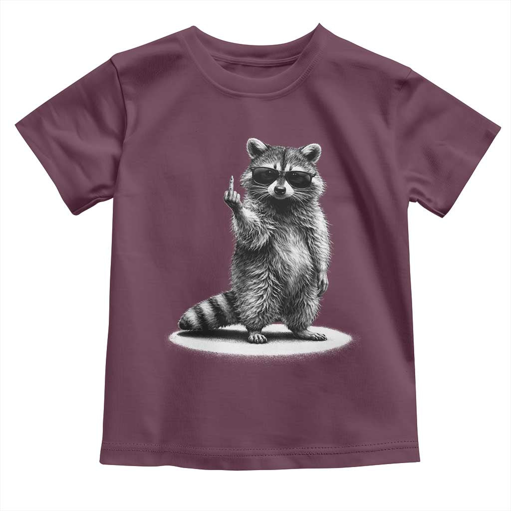 Raccoon Meme Toddler T Shirt Middle Finger Trash Panda Sarcastic Humor TS10 Maroon Print Your Wear