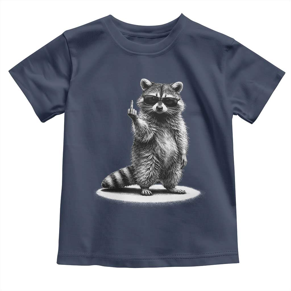 Raccoon Meme Toddler T Shirt Middle Finger Trash Panda Sarcastic Humor TS10 Navy Print Your Wear