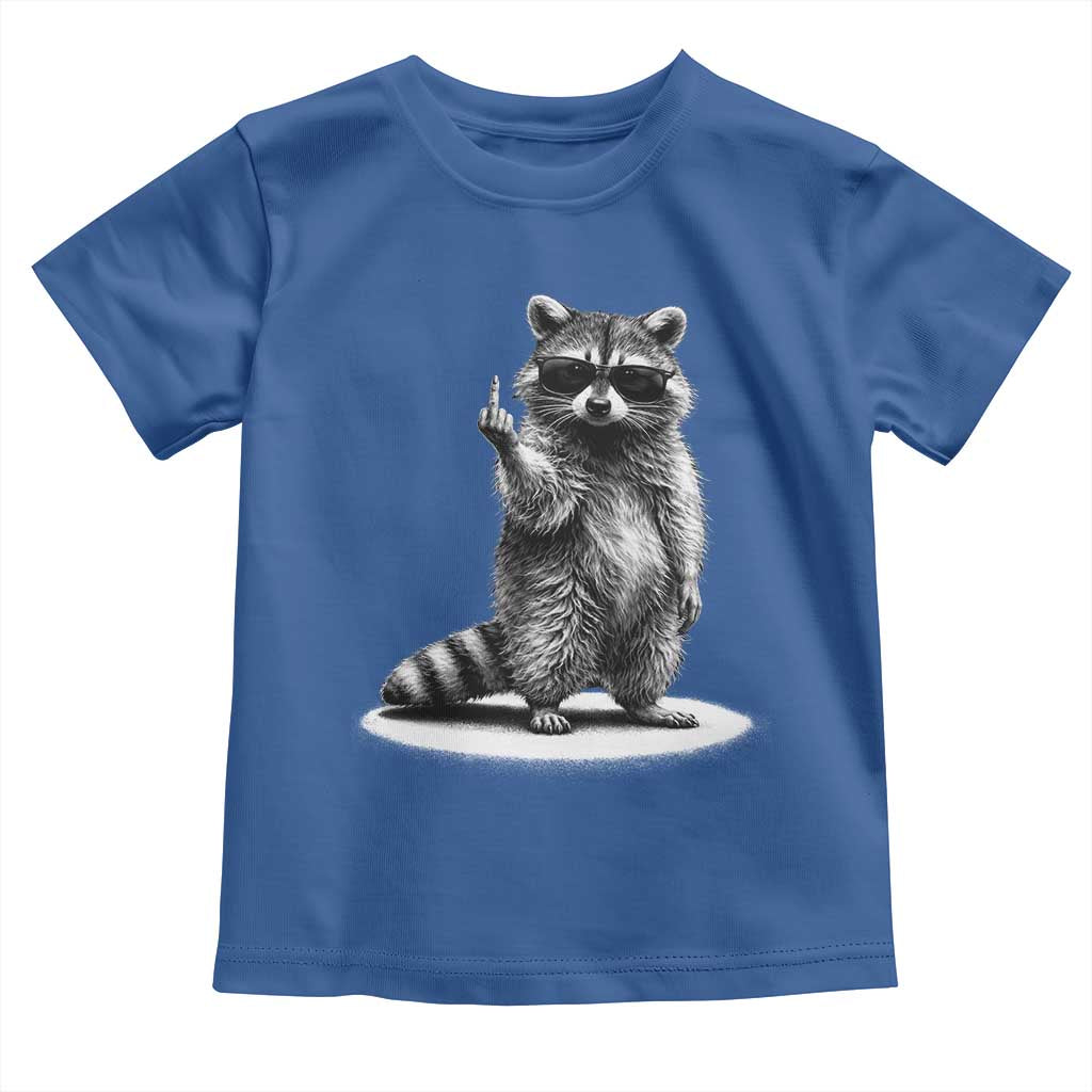 Raccoon Meme Toddler T Shirt Middle Finger Trash Panda Sarcastic Humor TS10 Royal Blue Print Your Wear
