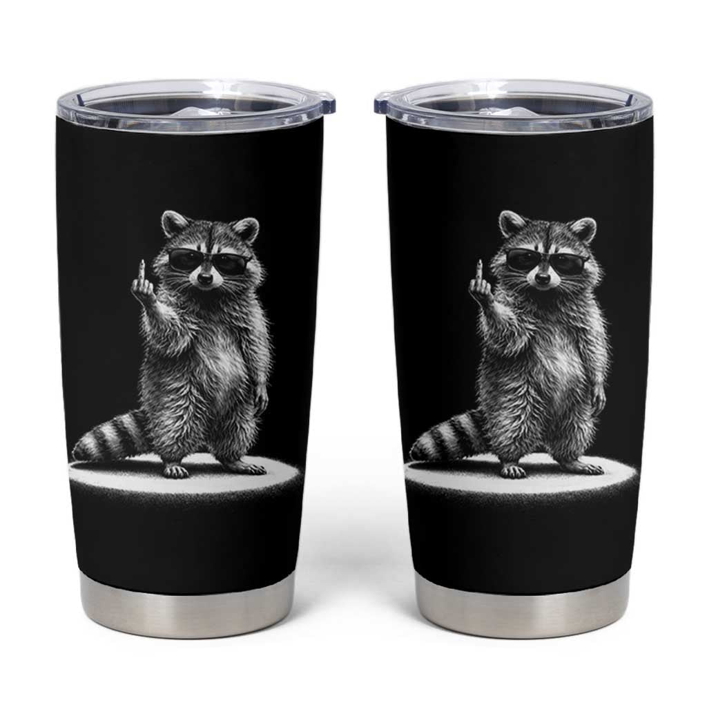 Raccoon Meme Tumbler Cup Middle Finger Trash Panda Sarcastic Humor TS10 Black Print Your Wear