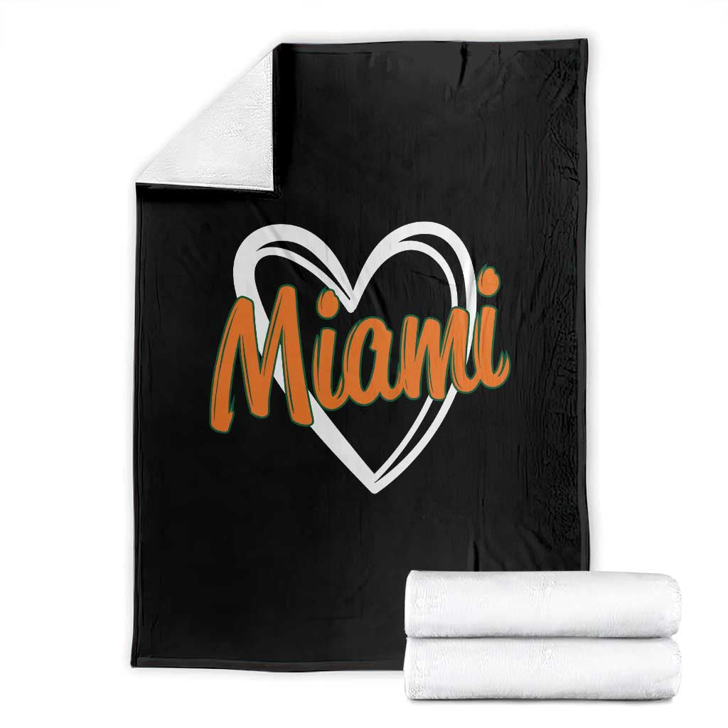 Vintage Miami Throw Blanket Classic Retro City Heart TS10 Black Print Your Wear