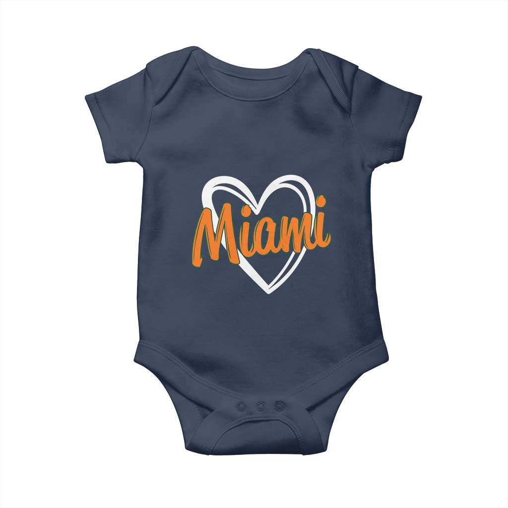 Vintage Miami Baby Onesie Classic Retro City Heart TS10 Navy Print Your Wear