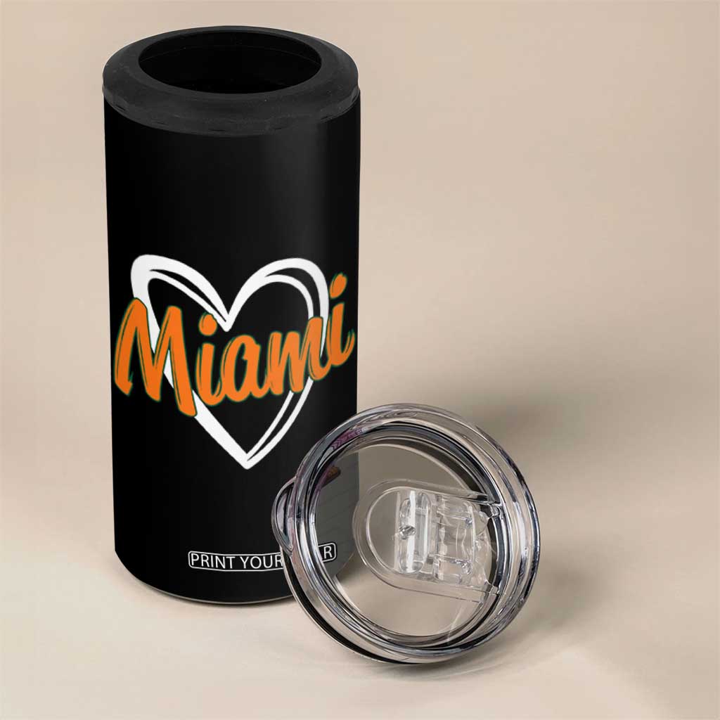 Vintage Miami 4 in 1 Can Cooler Tumbler Classic Retro City Heart TS10 Print Your Wear