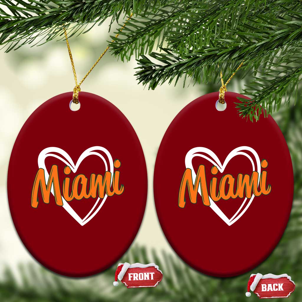 Vintage Miami Ceramic Ornament Classic Retro City Heart TS10 Print Your Wear