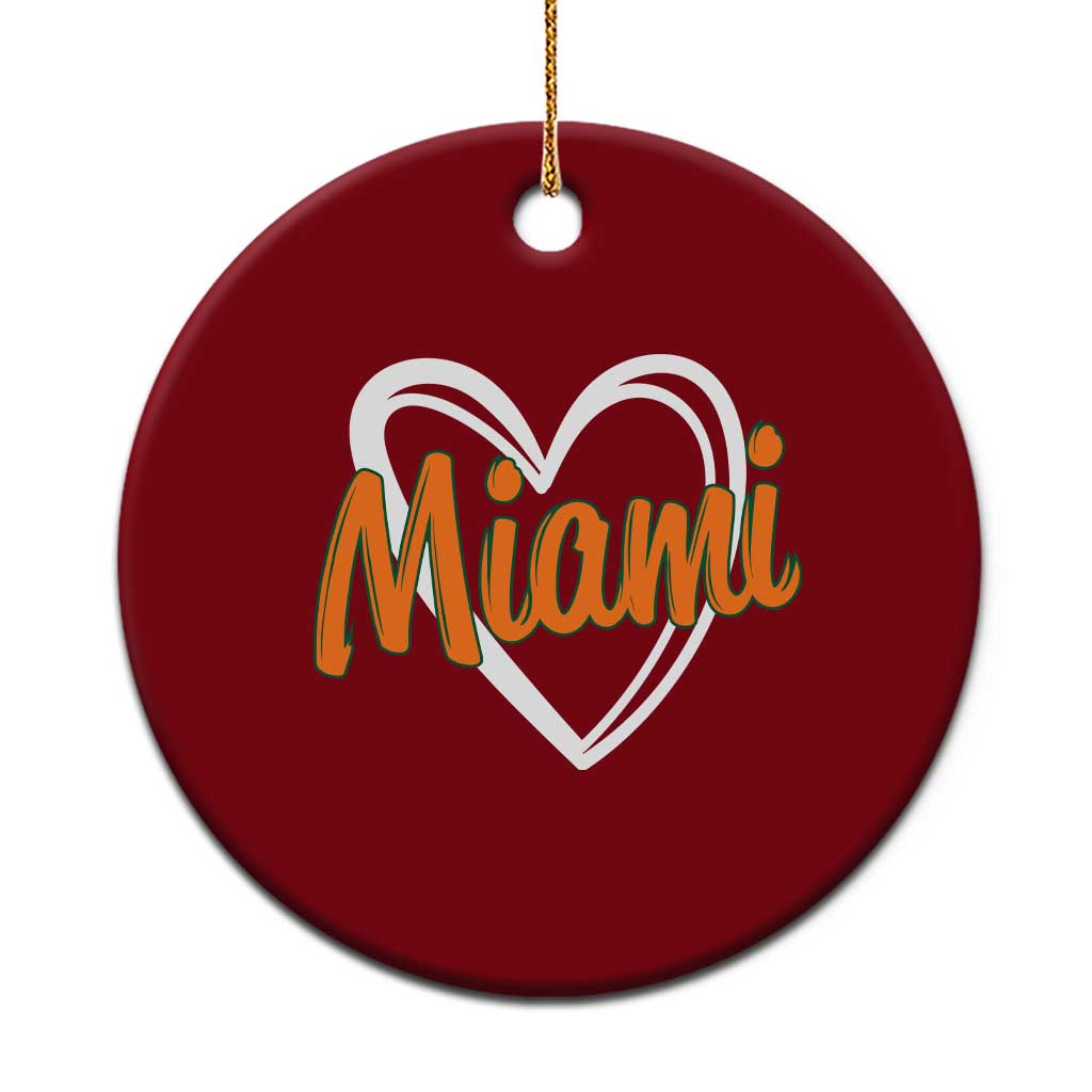 Vintage Miami Ceramic Ornament Classic Retro City Heart TS10 1pc Red Print Your Wear