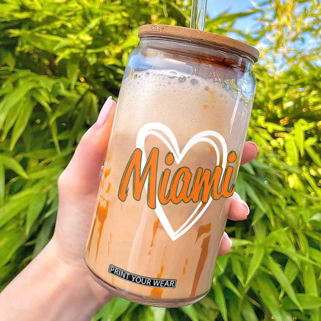 Vintage Miami Glass Can Classic Retro City Heart TS10 Black Print Your Wear