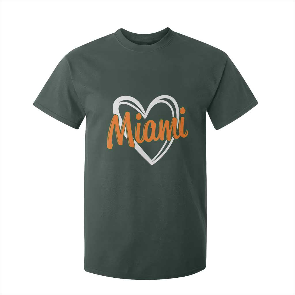 Vintage Miami T Shirt For Kid Classic Retro City Heart TS10 Dark Forest Green Print Your Wear