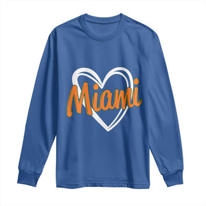 Vintage Miami Long Sleeve Shirt Classic Retro City Heart TS10 Royal Blue Print Your Wear
